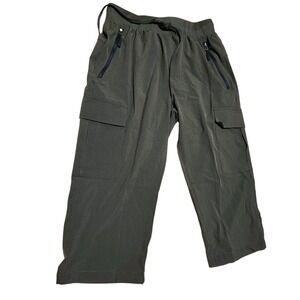 Maroaut Olive Green Cargo Cropped Capri Drawstring Pockets Hiking Casual Small‎
